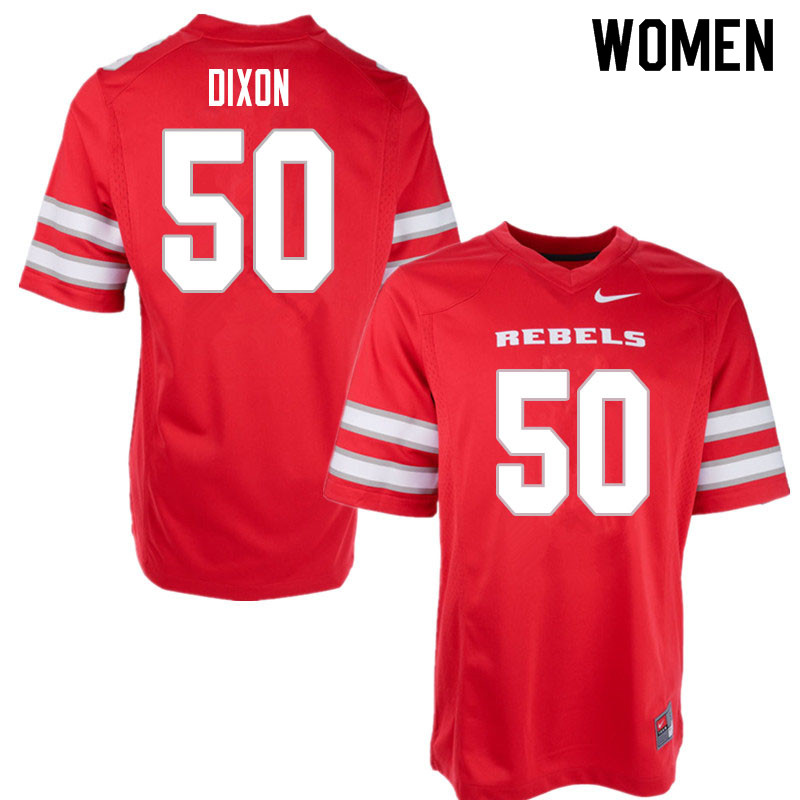 Women #50 Jalen Dixon UNLV Rebels College Football Jerseys Sale-Red - Click Image to Close